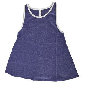 LAT Girls Racerback Tank Top Youth Large Purple Melange White Trim